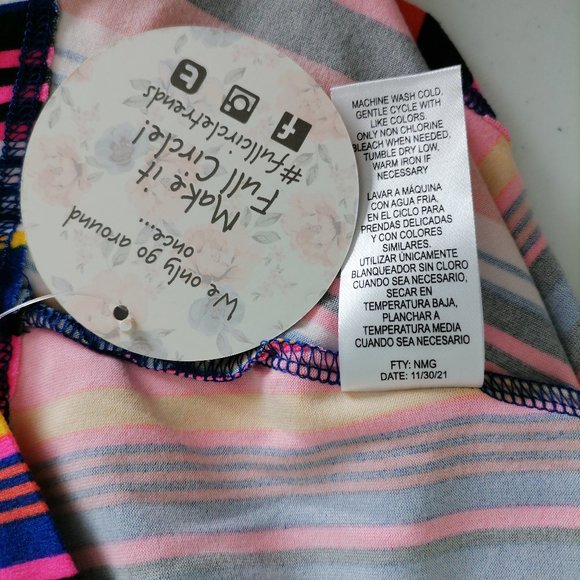 Jolie & Joy Womens Multicolor Striped Off Shoulder 3/4 Sleeve Blouse Top Size 1X - Picture 6 of 7